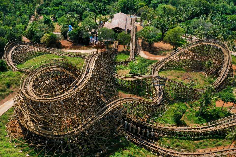 The First Wooden Coaster in Vietnam on Hon Thom, Phu Quoc Island, Vietnam
