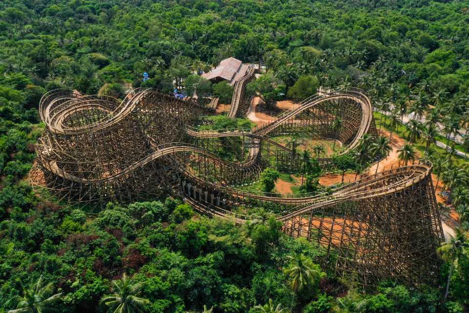 The First Wooden Coaster in Vietnam on Hon Thom, Phu Quoc Island, Vietnam
