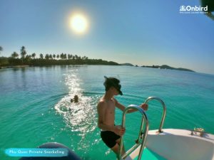 The jade water at Crystal Reef - Phu Quoc snorkeling tour that avoids the crowds