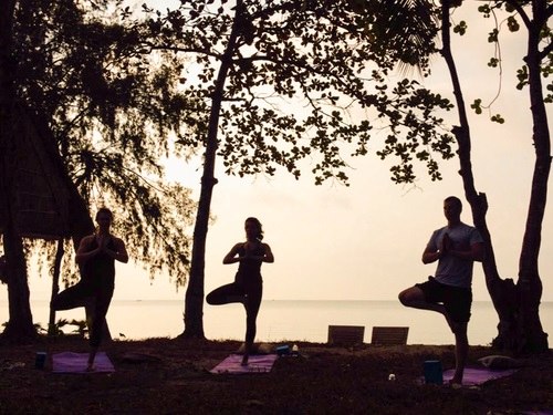 Buổi sáng thư giãn với yoga cạnh bờ biển Vũng Bầu