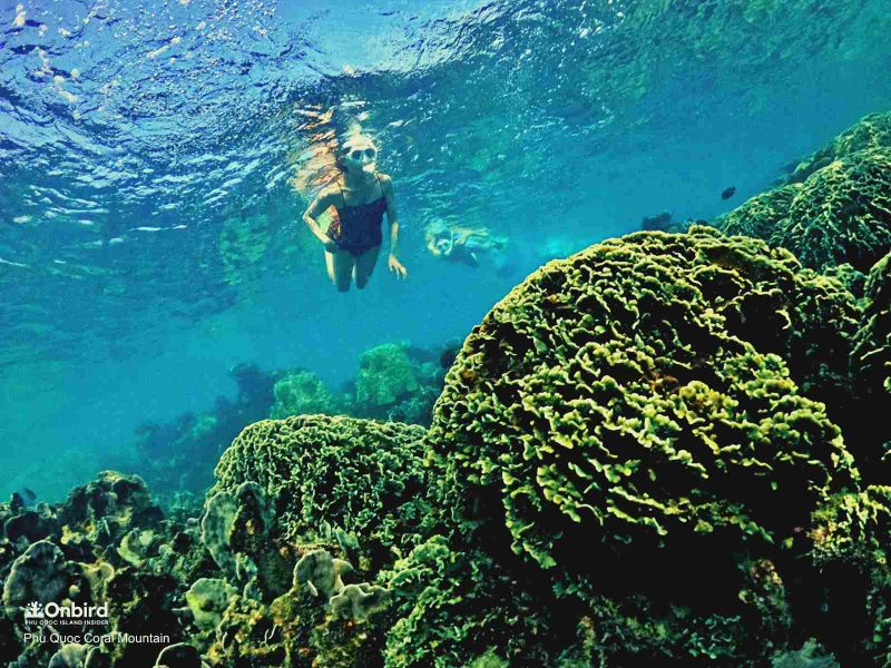 A Korean girl exploring the Coral Mountain, Phu Quoc Island, Vietnam