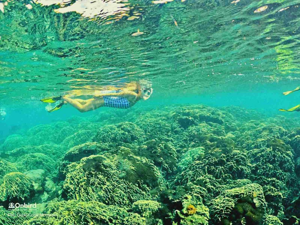 A Korean girl exploring the Coral Mountain, Phu Quoc Island, Vietnam