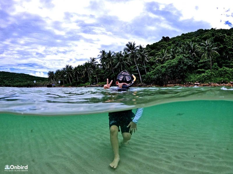 Kid snorkeling in Phu Quoc Island, Vietnam