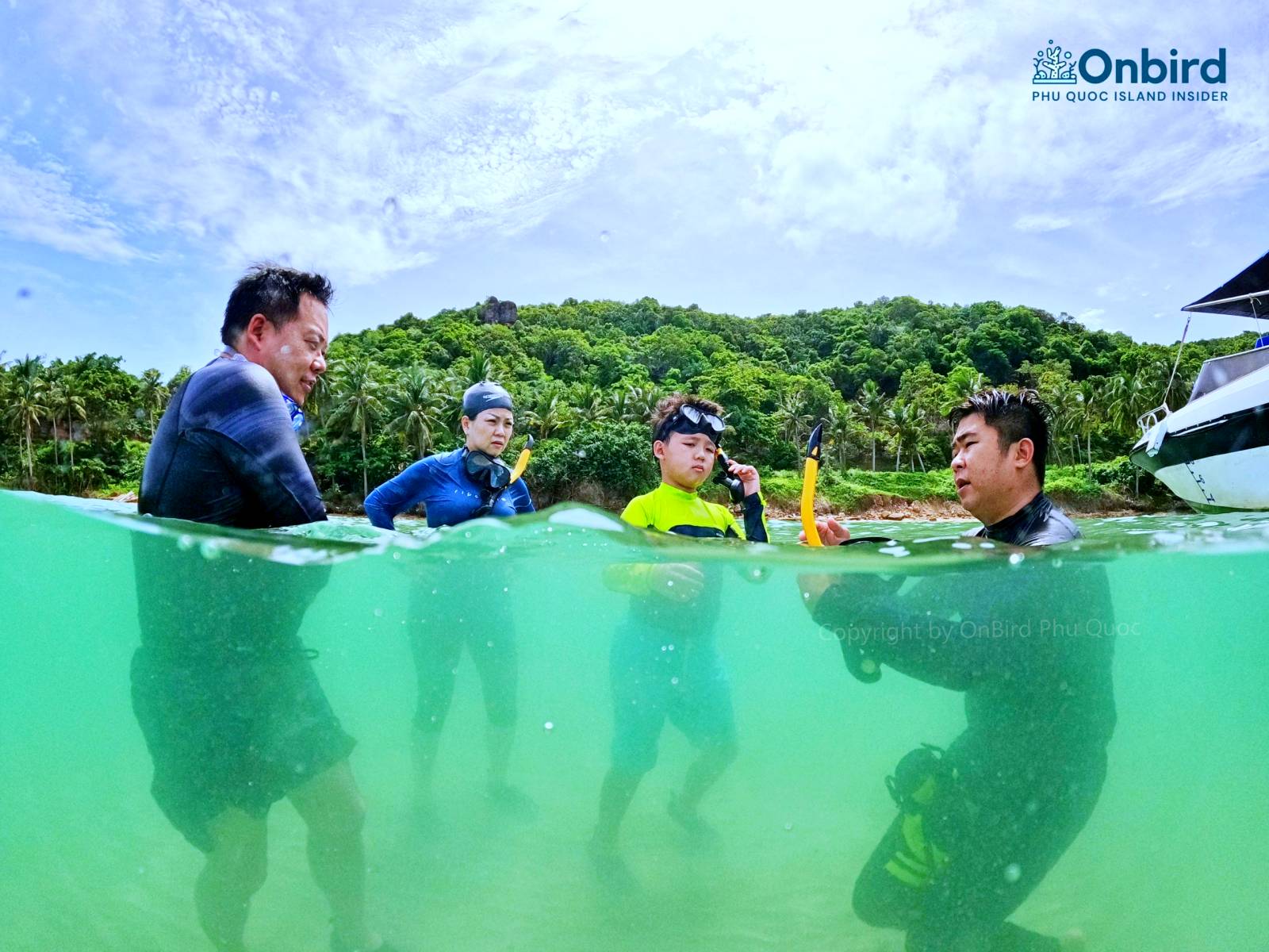 Kid snorkeling training trip