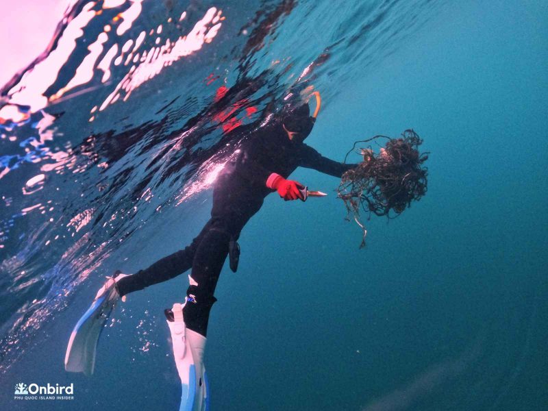 Remove ghost nets to save corals in Phu Quoc Island, Vietnam