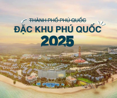 Phối cảnh Thành phố Phú Quốc trở thành đặc khu năm 2025 với các khu nghỉ dưỡng sang trọng hiện đại trên bãi biển