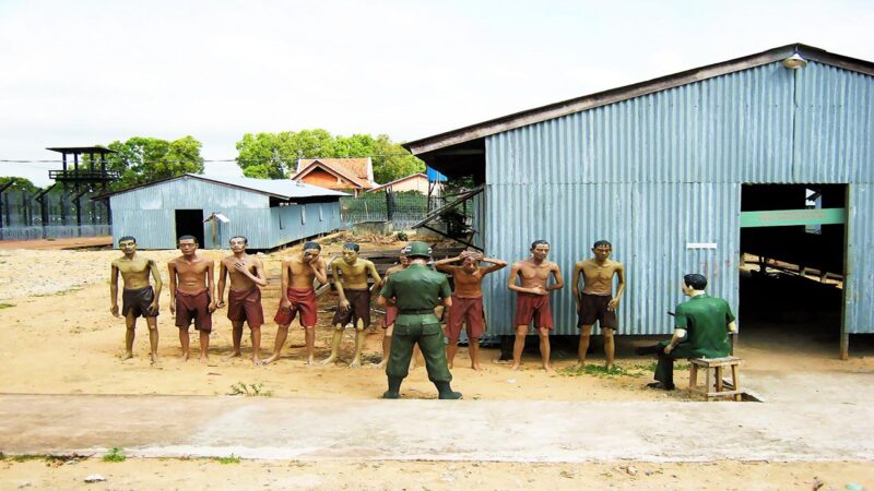 Scene recreated with figures at Phu Quoc Prisoner of War Camp (Credit: Internet)