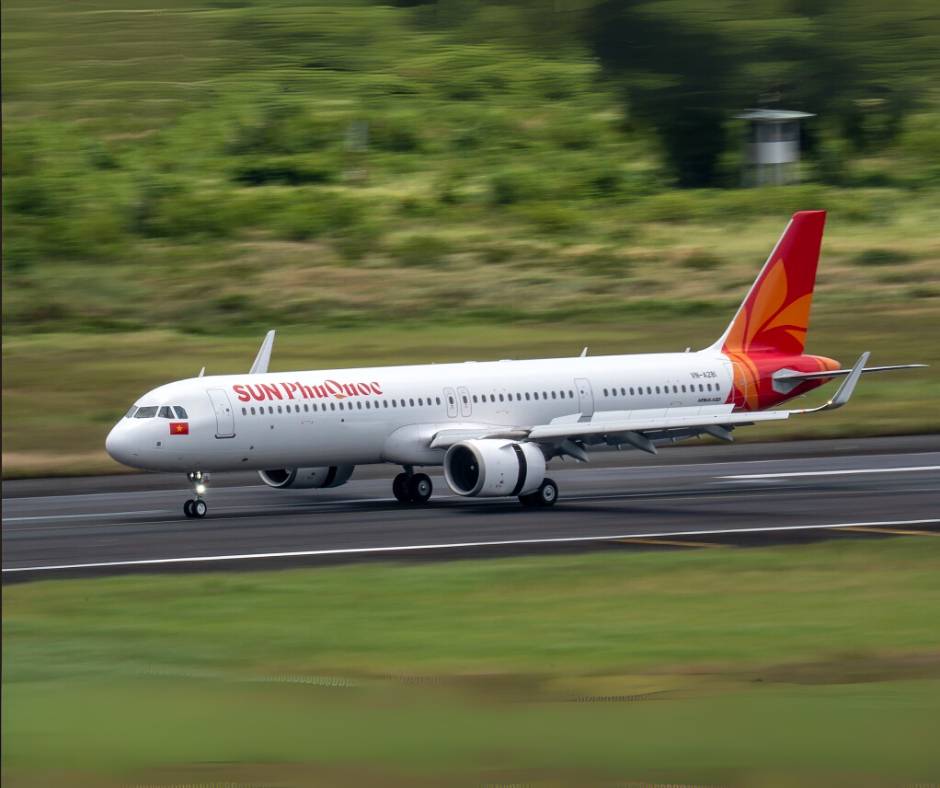 Máy bay Airbus A321NX tại sân bay Phú Quốc